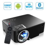 [Build-in Android OS] MAXESLA Smart Android Mini Projector 1080P Wifi Home Cinema Theater Full HD 1500 Lumens Movie Entertainment Support TV, DVD Player, Laptops, PC, Tablets, USB Drive, Headphone