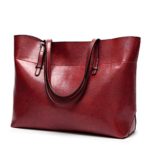 Womens Large Tote Bag For Laptops Top Handle Handbags Soft Leather Work Bag Satchel Messenger 17 Inch