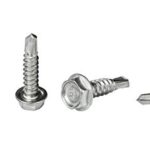 #10 x 3/4&#8243; Hex Washer Head Self-Drilling Tek Screw Zinc Plated Steel for Attaches Sheet Metal Steel or Steel to Metal &#8211; Box of 100