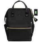 KROSER Laptop Backpack 15.6 Inch Laptop Bag Casual Daypack Water Repellent Nylon Briefcase Business Bag Tablet With USB Port for College/Travel/Business /Women/Men-Black