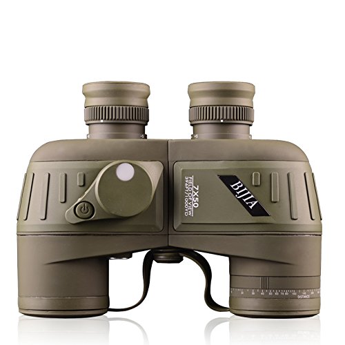 BIJIA 7X50 Military Standard Waterproof Marine Binoculars With Compass And Built In Light And Distance Measuring