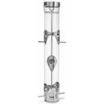 Droll Yankees Bird Feeder, Hanging Tube Feeder, Ring Pull Disassembly, 16-Inch, 4 ports, 1 lb Seed Capacity, Clear, A-6RP