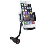 3-In-1 Cigarette Lighter Car Mount + Voltage Detector, SOAIY Car Mount Charger Holder Cradle w/ Dual USB 3.1A Charger, Display Voltage Current for iPhone8 X 7 6s 6 5s Samsung S8 S7 S6 S5