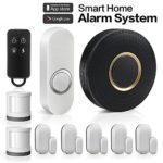 Wireless Home Security Alarm System Anti-theft Siren App for Android IOS Smartphone 1 Smart WiFi Hub 5 Contact Sensors 2 Motion Sensors 1 Doorbell Button Compatible with Alexa