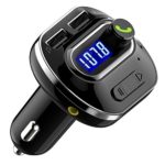 VicTsing V4.1 Bluetooth FM Transmitter for Car, Wireless Radio Transmitter Adapter with USB Port, Music Player Support Aux Output, TF Card and U-Disk, Hands Free for iPhone, Smartphones