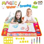 Magic Water Doodle Mats Water Drawing Mat Large 32x24in Painting Pad With 4 Pens 8 Molds Learning Educational Toddler Toys Toddler Gifts for Girls Boys Age 2 3 4 5+ Year old Girl Gifts Boy Gifts