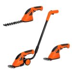 Best Choice Products 2-in-1 Cordless Electric Rechargeable Garden Grass Hedge Trimming Shears w/ 2 Blade Types &#8211; Orange