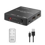 LANGREE 4K HDMI Switch 4 X 1, With PIP (Picture-in-Picture) and IR Wireless Remote Control, 4 Input 1 Output HDMI Switcher Box, Supports Full HD 1080P 3D, for HDTV, Blue-ray, Xbox, PC and More