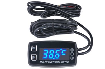 AndyTach Digital tachometer, thermometer and hour meter (LED display, 12v, A/C engine)