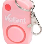 Vigilant 130dB Personal Alarm &#8211; Backup Whistle &#8211; Button Activated with Hidden Off Button &#8211; Bag Purse Key Chain Keyring Clip &#8211; Batteries Included &#8211; for Men Women Kids Students