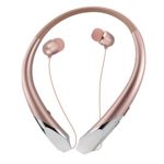 INMAS Bluetooth Heaphones, Wireless Retractable Neckband Noise Canceling Stereo Headpsets, Bluetooth V4.1 Sport Headphones Built-in Microphone For iPhone Android Samsung Mobile Phones (Rose Gold)