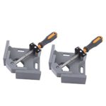 2 Set of NUZAMAS 90 Degree Corner Clamp Right Angle Clamp Aluminum Alloy Made, Adjustable Swing Jaw Corner Clamp, Woodworking Vice Wood Metal Welding Gussets, Single Handle