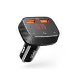 Roav SmartCharge F0 AK-R5113111 FM Transmitter/Bluetooth Receiver/Car Charger with Bluetooth 4.2, 2 USB Ports, PowerIQ, and AUX Output