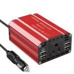 Leadchuang 300W Power Inverter DC 12V to AC 110V Car Inverter with 4 USB Charging Ports Car Adapter with AC Outlets &amp; Durable Cigarette Lighter Plug AC Car Converter for Charging&amp;Running Devices