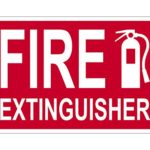 Imprint 360 AS-10004A Aluminum Workplace Fire Extinguisher Sign w/Graphic &#8211; 7&#8243; x 10&#8243;, Red/White, PROUDLY Made in the USA, Printed with UV Ink for Durability and Fade Resistance