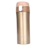 Insulated Stainless Steel Vacuum Flask Travel Coffee Mug 12 oz, Double Walll Leak Proof Beverage Thermos Bottle,Golden