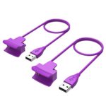 Cablor 2PCS Charger for Fitbit Alta, 30cm Fitbit Alta Replacement USB Charging Cable for Fibit Alta Band Wireless, Quality Power Charging Cord &#8211; Purple (No reset button)