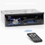 BOSS Audio 508UAB Multimedia Car Stereo – Single Din, Bluetooth Audio and Hands-Free Calling, Built-in Microphone, CD, MP3, USB, AUX Input, AM/FM Radio Receiver, LCD Display, Wireless Remote Control