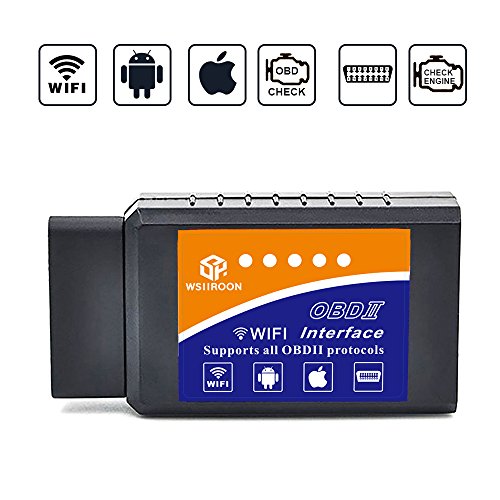 wsiiroon Car WIFI OBD 2, Wireless OBD2 Car Code Reader Scan Tool,Scanner Adapter Check Engine Diagnostic Tool for iOS Apple iPhone iPad Air Mini iPod Touch & Andorid