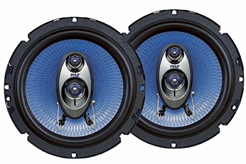 Pyle 6.5'' Three Way Sound Speaker System - Round Shaped Pro Full Range Triaxial Loud Audio 360 Watt Per Pair w/ 4 Ohm Impedance and 3/4'' Piezo Tweeter for Car Component Stereo PL63BL