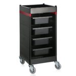 Hair Salon Trolley Cart, Segbeauty Utility Storage Containers Rolling Cart with 4 Drawers &amp; Wheels, Hair Dryer Holder Manicure Pedicure Equipment for Hairdressing, Beauty Salon, Spa