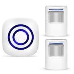 GEEAIR Driveway Alarm Wireless, Motion Sensor Doorbell Home Security Outside Alert System Stay Safe DIY Security with 2 Sensors 1 Receiver &#8211; 38 Music Melodies &#8211; Adjustable Volume &#8211; LED Indicators