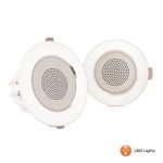 Pyle 4” Pair Flush Mount in-Wall in-Ceiling 2-Way Home Speaker System Built-in LED Lights Aluminum Housing Spring Clips Polypropylene Cone &amp; Tweeter 2 Ch Amplifier 160 Watts (PDICLE4)
