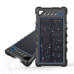 Portable Solar Charger, BEARTWO 10000mAh Ultra-Compact Solar Phone Charger with Dual USB Ports, Solar power bank with Flashlight Compatible with iPhone, Samsung Galaxy and More