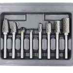 YUFUTOL Carbide Burr Set &#8211; 8pcs Double Cut Solid Carbide Rotary Burr Set 1/4&#8221;(6.35mm) Shank for Die Grinder Drill, Metal Wood Carving, Engraving,Polishing,Drilling