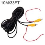 Car RCA Video Extension Cable for Auto Backup Camera Monitor Rear View Parking System with Detection Wire Reverse Trigger Lead for GPS Navigation (10M/32FT)