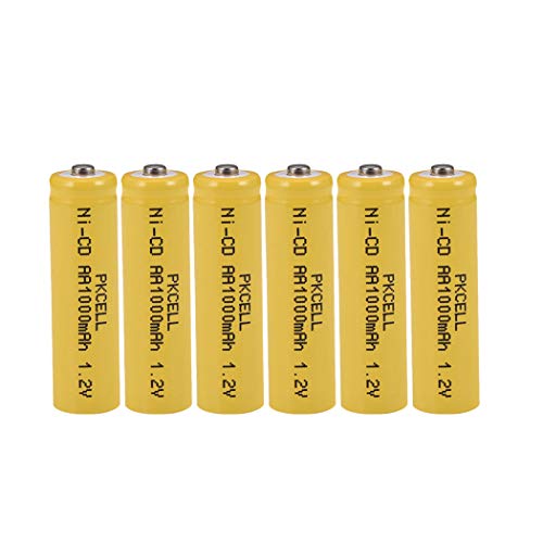 1.2v NICD AA Rechargeable Batteries 1000mAh for Solar/Garden Lights,6 Counts