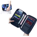 Travel Passport Wallet Holder Organizer,Over 18 Pockets iPad Cellphone Cover Case Foldable Storage Handbag Document Receipt Ticket Boarding Card Credit ID Card Cash Holder Purse Sleeve Tote Bag
