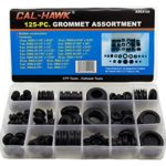 Cal-Hawk AZGA125 Rubber Grommet Assortment Set Electrical Gasket, 125 Piece