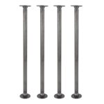 Rustic 30 Inch Industrial Pipe Decor Table Legs &#8211; Set of 4, Authentic Rough Black Iron Fittings, Flanges and Pipes for Custom Vintage Tables and Furniture Decorations, DIY Kit with Hardware, 30” X 1”