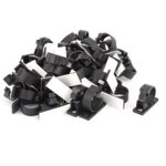 Aexit 16mmx41mm White Wiring &amp; Connecting Adhesive Backed Nylon Wire Adjustable Cable Heat-Shrink Tubing Clip 50Pcs
