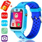 Kids Smartwatch with GPS Tracker Phone Remote Monitor Camera Touch Screen One Game Anti Lost Alarm Clock App Control by Parents for Children Boys Girls Compatible with Android iOS (Blue)