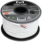 Mediabridge 14AWG 2-Conductor Speaker Wire (200 Feet, White) &#8211; 99.9% Oxygen Free Copper &#8211; ETL Listed &amp; CL2 Rated for In-Wall Use (Part# SW-14X2-200-WH )