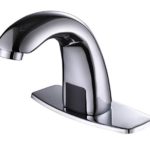 Charmingwater Automatic Sensor Touchless Bathroom Sink Faucet with Hole Cover Plate, Chrome Vanity Faucets, Hands Free Bathroom Water Tap with Control Box and Temperature Mixer