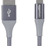 AmazonBasics Double Braided Nylon Lightning to USB A Cable, Advanced Collection &#8211; MFi Certified iPhone Charger &#8211; Dark Grey, 6-Foot