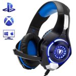 Beexcellent Gaming Headset PS4 Xbox One Nintendo Switch (Audio) PC Gaming Headphone Crystal Stereo Bass Surround Sound, LED Lights &amp; Noise-Isolation Microphone