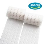 Sticky Back Coins Hook and Loop 500 Pieces 20mm/0.78&#8243; Diameter Self Adhesive Dots Tapes (250 Pair Sets White)