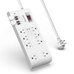 2,000 Joules Surge Protector with USB, BESTEK Power Strip with 15A 125V AC 8-Outlet, DC 5V 4.2A 4 Smart USB Charging Ports, Long 6 Feet Heavey Duty Extension Cords, FCC ETL Listed