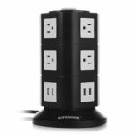 Safemore USB Power Strip 10-Outlet Charging Station with 4 Smart USB Ports and 6.5-Feet Power Cord (Black+White)