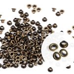 CRAFTMEmore 2MM Hole 200PCS Tiny Grommets Eyelets Self Backing for Bead Cores, Clothes, Leather, Canvas (Antique Brass)