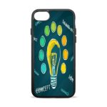 iPhone 7 Case, iPhone 8 Case,Design Cute Funny Case for iPhone 7 8 Plus 4.7/5.5 Inch Soft Flexible TPU Silicone Slim Shockproof Cover with Creative Colored Light Bulb (Black)