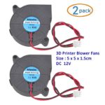 Kalanution 2pcs Cooling Blower Fan DC 12V 0.15A 50mmx15mm Fans for 3d Printer Humidifier Aromatherapy and Other Small Appliances Series Repair Replacement