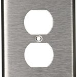 Leviton 84103 1-Gang Duplex Device Receptacle Wallplate, Oversized, Device Mount, Stainless Steel