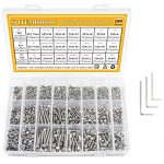 304 Stainless Steel Screws Nuts and Washers 1200PCS, Sutemribor M2 M3 M4 Hex Socket Head Cap Bolts Screws Nuts Washers Assortment Kit with Three Hex Wrenches